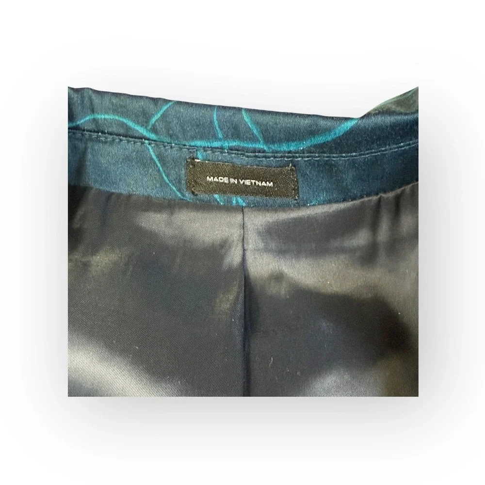 NWT J Ferrar Slim Fit Teal Marble Floral Blazer Jacket Mens 46 REG